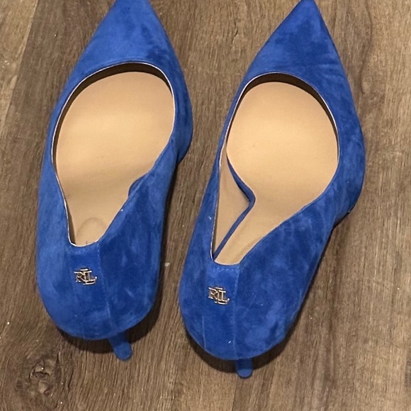 RL Lanette Blue Suede Heel - Picture 1 of 1